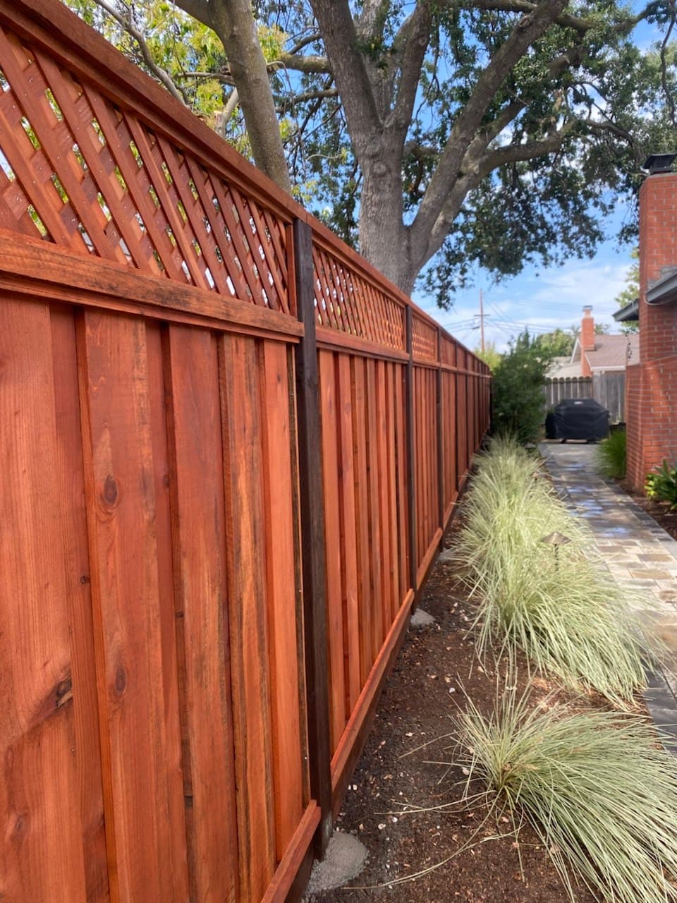 Board On Board Diagonal Triple Lattice Stained