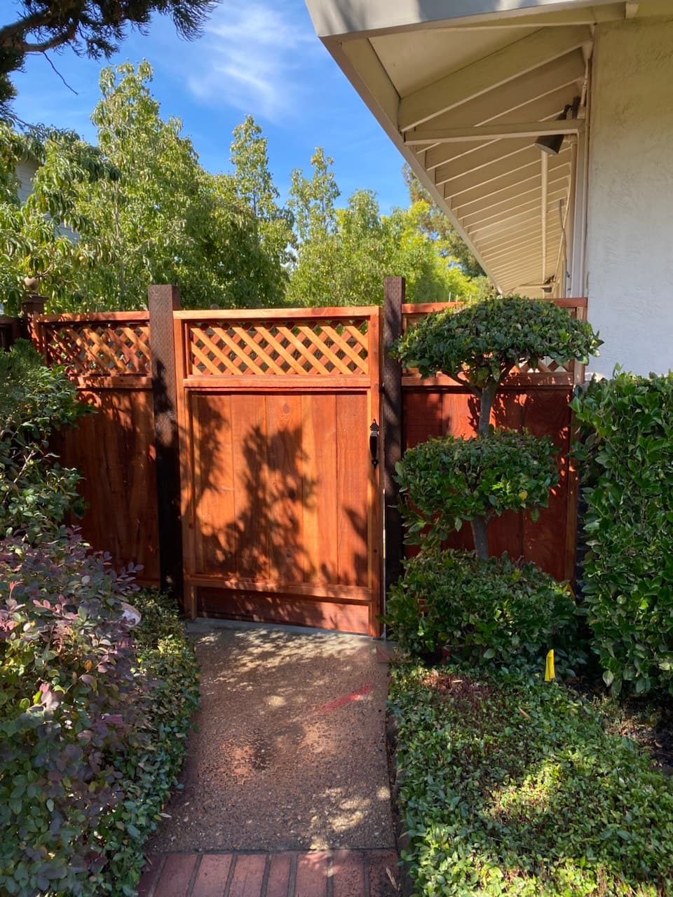 Custom Board Next To Board Gate With ~16" Diagonal Lattice