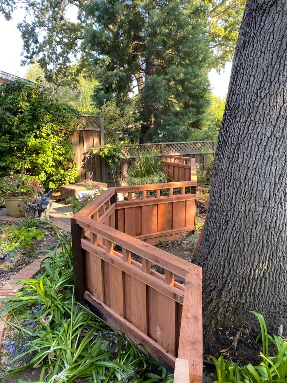 Custom Board On Board +2x2 Top Short Fence Around Plants + Trees